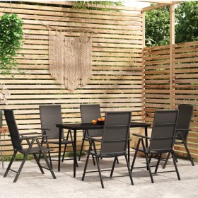 Juego de comedor para jardín 7 piezas negro de vidaXL, Conjuntos de jardín - Ref: Foro24-3099110, Precio: 485,99 €, Descuento: %