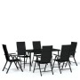 Juego de comedor para jardín 7 piezas negro de vidaXL, Conjuntos de jardín - Ref: Foro24-3099110, Precio: 485,79 €, Descuento: %