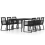 Juego de comedor de jardín 7 piezas negro de vidaXL, Conjuntos de jardín - Ref: Foro24-3099159, Precio: 678,50 €, Descuento: %