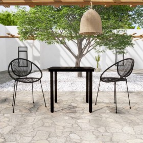 Juego de comedor para jardín 3 piezas negro de vidaXL, Conjuntos de jardín - Ref: Foro24-3099125, Precio: 261,87 €, Descuento: %