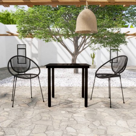 Juego de comedor para jardín 3 piezas negro de vidaXL, Conjuntos de jardín - Ref: Foro24-3099125, Precio: 261,99 €, Descuento: %