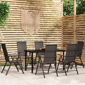 Juego de comedor para jardín 7 piezas negro de vidaXL, Conjuntos de jardín - Ref: Foro24-3099104, Precio: 459,12 €, Descuento: %