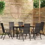 Juego de comedor para jardín 7 piezas negro de vidaXL, Conjuntos de jardín - Ref: Foro24-3099104, Precio: 458,99 €, Descuento: %