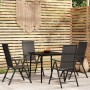 5-piece black garden dining set by vidaXL, Garden sets - Ref: Foro24-3099108, Price: 315,86 €, Discount: %