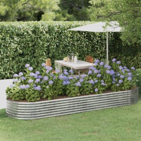 Steel flower bed silver powder coated planter 322x100x36 cm by vidaXL, Pots and planters - Ref: Foro24-319002, Price: 89,01 €...