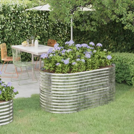 Steel powder-coated silver planter bed 152x80x68 cm by vidaXL, Pots and planters - Ref: Foro24-318952, Price: 82,05 €, Discou...