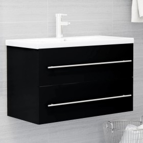 Mueble con lavabo de aglomerado negro de vidaXL, Tocadores de baño - Ref: Foro24-3099051, Precio: 227,06 €, Descuento: %