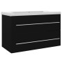 Mueble con lavabo de aglomerado negro de vidaXL, Tocadores de baño - Ref: Foro24-3099051, Precio: 206,64 €, Descuento: %