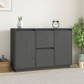 Solid gray pine wood sideboard 111x34x75 cm by vidaXL, Sideboards - Ref: Foro24-814311, Price: 154,99 €, Discount: %