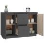 Solid gray pine wood sideboard 111x34x75 cm by vidaXL, Sideboards - Ref: Foro24-814311, Price: 155,19 €, Discount: %