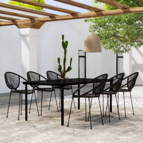 Juego de comedor para jardín 7 piezas negro de vidaXL, Conjuntos de jardín - Ref: Foro24-3099129, Precio: 802,69 €, Descuento: %