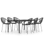 7-piece black garden dining set by vidaXL, Garden sets - Ref: Foro24-3099129, Price: 802,69 €, Discount: %