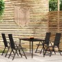 5-piece black garden dining set by vidaXL, Garden sets - Ref: Foro24-3099109, Price: 357,17 €, Discount: %