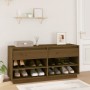 Mueble zapatero de madera maciza pino marrón miel 110x34x52 cm de vidaXL, Zapateros y organizadores de calzado - Ref: Foro24-...