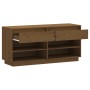 Mueble zapatero de madera maciza pino marrón miel 110x34x52 cm de vidaXL, Zapateros y organizadores de calzado - Ref: Foro24-...