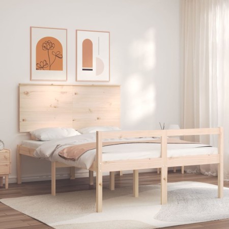 Bed for seniors with solid wood headboard 120x200cm by vidaXL, Beds and slatted bases - Ref: Foro24-3195476, Price: 162,68 €,...