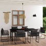 Juego de comedor para jardín 7 piezas negro de vidaXL, Conjuntos de jardín - Ref: Foro24-3099081, Precio: 668,43 €, Descuento: %