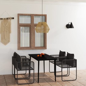 Juego de comedor para jardín 5 piezas negro de vidaXL, Conjuntos de jardín - Ref: Foro24-3099085, Precio: 478,99 €, Descuento: %