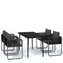 5-piece black garden dining set by vidaXL, Garden sets - Ref: Foro24-3099085, Price: 478,99 €, Discount: %