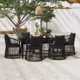 7-piece garden dining set with black cushions by vidaXL, Garden sets - Ref: Foro24-3099189, Price: 1,00 €, Discount: %