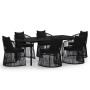 Juego de comedor de jardín 7 piezas con cojines negro de vidaXL, Conjuntos de jardín - Ref: Foro24-3099189, Precio: 1,00 €, D...