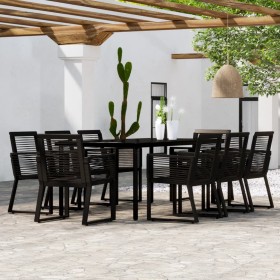 Juego de comedor de jardín 9 piezas negro de vidaXL, Conjuntos de jardín - Ref: Foro24-3099154, Precio: 840,99 €, Descuento: %