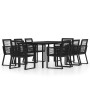 Juego de comedor de jardín 9 piezas negro de vidaXL, Conjuntos de jardín - Ref: Foro24-3099154, Precio: 840,99 €, Descuento: %