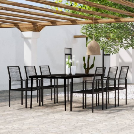 Juego de comedor de jardín 7 piezas negro de vidaXL, Conjuntos de jardín - Ref: Foro24-3099207, Precio: 462,52 €, Descuento: %