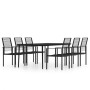 Garden dining set 7 pieces black by vidaXL, Garden sets - Ref: Foro24-3099207, Price: 462,52 €, Discount: %