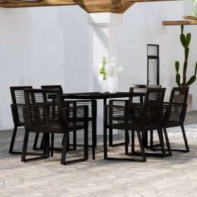 Juego de comedor para jardín 7 piezas negro de vidaXL, Conjuntos de jardín - Ref: Foro24-3099158, Precio: 583,76 €, Descuento: %