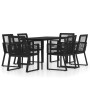 Juego de comedor para jardín 7 piezas negro de vidaXL, Conjuntos de jardín - Ref: Foro24-3099158, Precio: 548,99 €, Descuento: %