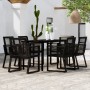 Juego de comedor para jardín 7 piezas negro de vidaXL, Conjuntos de jardín - Ref: Foro24-3099152, Precio: 537,99 €, Descuento: %