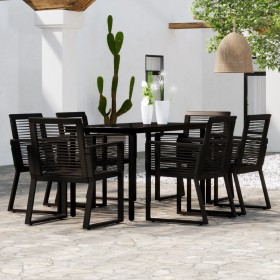 Juego de comedor para jardín 7 piezas negro de vidaXL, Conjuntos de jardín - Ref: Foro24-3099152, Precio: 574,97 €, Descuento: %