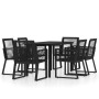 Juego de comedor para jardín 7 piezas negro de vidaXL, Conjuntos de jardín - Ref: Foro24-3099152, Precio: 537,99 €, Descuento: %