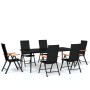 Juego de comedor para jardín 7 piezas negro de vidaXL, Conjuntos de jardín - Ref: Foro24-3099123, Precio: 647,87 €, Descuento: %