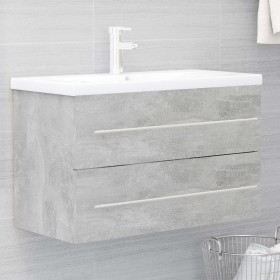 Mueble con lavabo madera de ingeniería gris hormigón de vidaXL, Tocadores de baño - Ref: Foro24-3099054, Precio: 178,99 €, De...