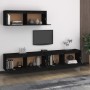 TV furniture 3 pieces solid black pine wood by vidaXL, TV Furniture - Ref: Foro24-3100143, Price: 221,28 €, Discount: %