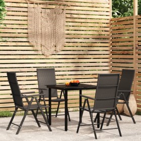 Juego de comedor de jardín 5 piezas negro de vidaXL, Conjuntos de jardín - Ref: Foro24-3099102, Precio: 302,99 €, Descuento: %