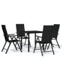 Juego de comedor de jardín 5 piezas negro de vidaXL, Conjuntos de jardín - Ref: Foro24-3099102, Precio: 303,65 €, Descuento: %