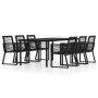 Juego de comedor de jardín 7 piezas negro de vidaXL, Conjuntos de jardín - Ref: Foro24-3099153, Precio: 662,99 €, Descuento: %