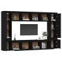 Muebles para TV 8 piezas madera maciza de pino negro de vidaXL, Muebles TV - Ref: Foro24-3100198, Precio: 426,19 €, Descuento: %