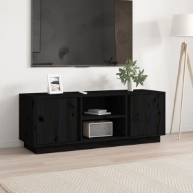 Mueble de TV madera maciza de pino negro 110x35x40,5 cm de vidaXL, Muebles TV - Ref: Foro24-814478, Precio: 92,58 €, Descuent...