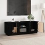 Mueble de TV madera maciza de pino negro 110x35x40,5 cm de vidaXL, Muebles TV - Ref: Foro24-814478, Precio: 92,58 €, Descuent...