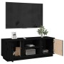 Mueble de TV madera maciza de pino negro 110x35x40,5 cm de vidaXL, Muebles TV - Ref: Foro24-814478, Precio: 92,58 €, Descuent...