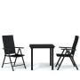 Garden dining set 3 pieces black by vidaXL, Garden sets - Ref: Foro24-3099101, Price: 207,99 €, Discount: %