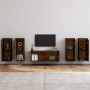 TV furniture set, 5 pieces made of solid pine wood in honey brown color. by vidaXL, TV Furniture - Ref: Foro24-3100217, Price...