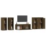 TV furniture set, 5 pieces made of solid pine wood in honey brown color. by vidaXL, TV Furniture - Ref: Foro24-3100217, Price...