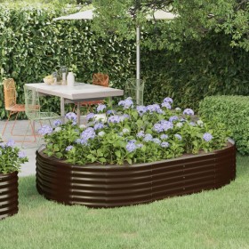 Brown powder coated steel flower bed planter 214x140x36cm by vidaXL, Pots and planters - Ref: Foro24-319025, Price: 68,85 €, ...