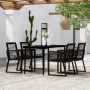 Garten-Essgruppe 5-teilig schwarz von vidaXL, Gartensets - Ref: Foro24-3099157, Preis: 410,20 €, Rabatt: %