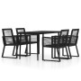 Juego de comedor de jardín 5 piezas negro de vidaXL, Conjuntos de jardín - Ref: Foro24-3099157, Precio: 410,20 €, Descuento: %